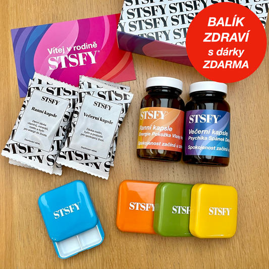 Designové cestovní pouzdro a 2 skleněné lahvičky ZDARMA, mix 4 sáčků s vitamíny